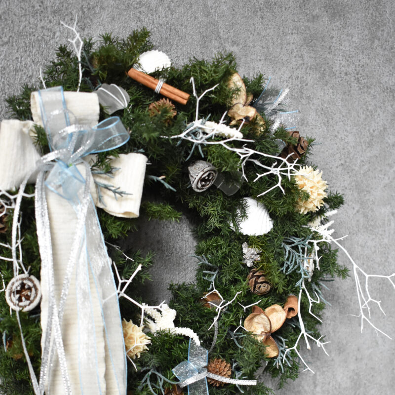 クリスマスリース,プリザーブドグリーン,海