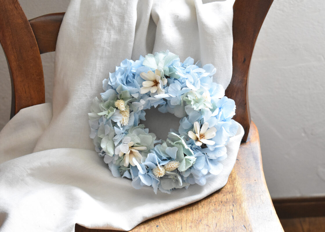 紫陽花、あじさい、リース、フリーレッスン