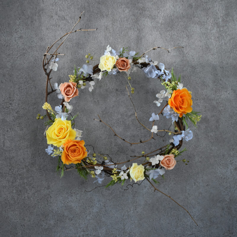 プリザーブドフラワー,ローズ,バラ,ツル,ナチュラル,リース